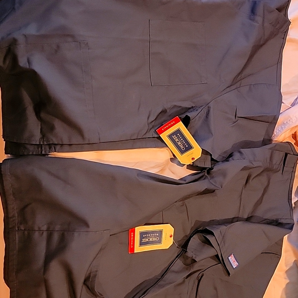 Large Cherokee scrub tops dark grey